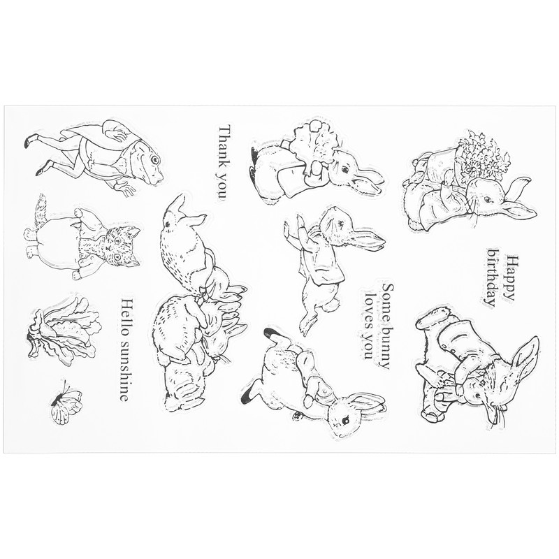 Transparent Stamp Rubber TPR Rectangle DIY Journal Rabbit Pattern Craft