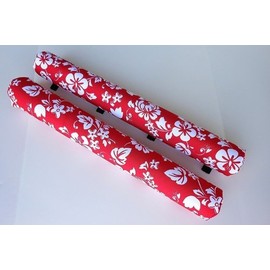 Vitamin Blue 27" Roof Rack Pads Red Floral - Non Logo (MADE in U.S.A.) REGULAR PADS