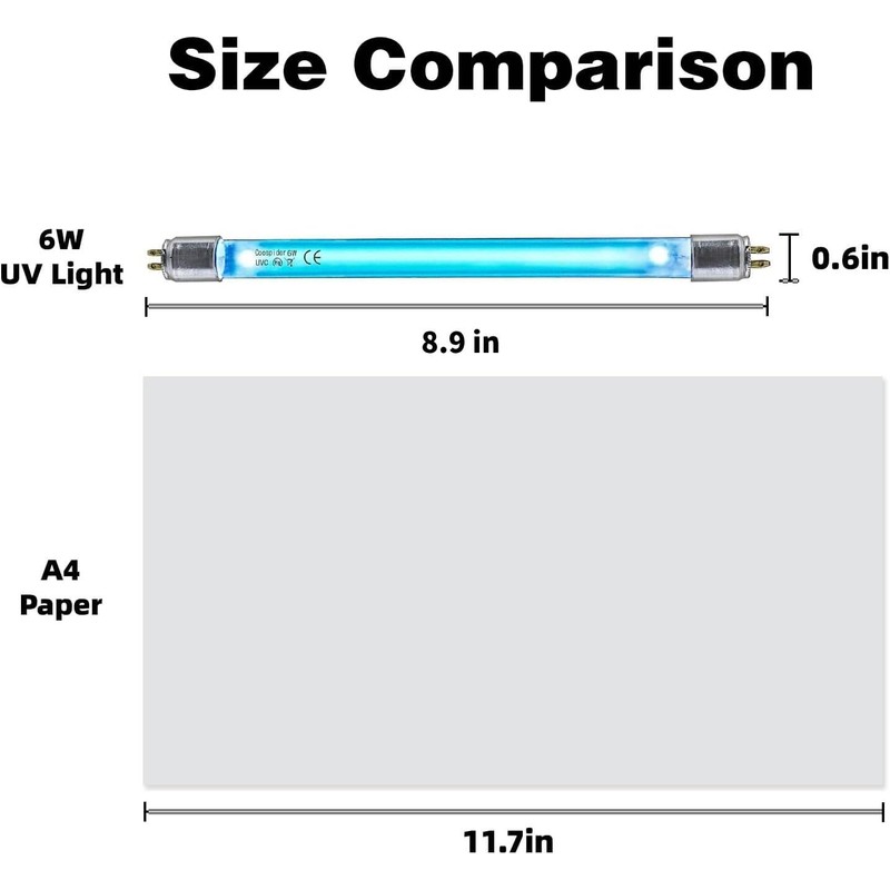 Coospider 6W UV Bulb with Ozone for 6w lamp, Replacement
