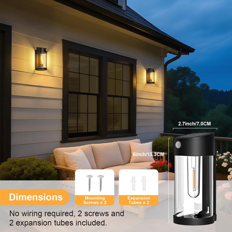 btfarm Solar Wall Lights Outdoor, Motion Sensor Outdoor Lights Waterproof,