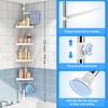 HAMITOR Corner Shower Caddy Tension Pole: Adjustable Stainless Steel Shower