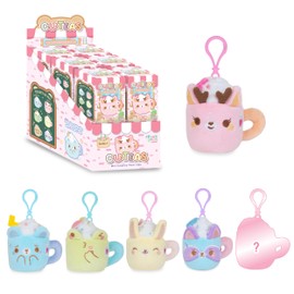 Cuddle Barn PlushGoals - Cuteas Blind Box Series 1 | Set of 12 Boxes | Super Soft Cute Kawaii Pastel Tea Drink Dessert Collectible Plush Clip, 3 inches