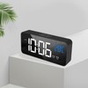 LED Alarm Electric Clock Multifunctional Exquisite Mirrored Surface Silent Bedside