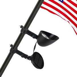 Gakigond Solar Flag Pole Light，Light Up American Flag Outdoor with Solar Powered Flagpole Light from Dusk to Dawn for 12+ Hours, IP65 Waterproof American Flags Decor, Black