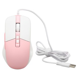 Wired Mouse Ergonomic Streamlined Cool RGB Optical Sensor Gaming Mechanical Mouse for Home Office White Pink