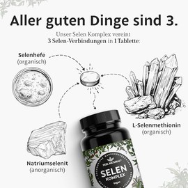 Selenium High Dose: 200 μg Selenium – 365 Tablets – Highly Bioavailable thanks to 3 High-Quality Selenium Forms: Sodium Selenite, L-Selenomethionine, Selenium Yeast – Laboratory Tested and Produced in Germany