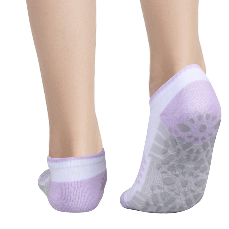 YUEDGE Pilates Socks for Women Size 6-9, Breathable White Cotton