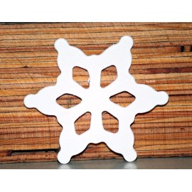 Unbranded Two (2) White Snowflake Ornament 2-1/2" Wood Craft Lot Made in USA!