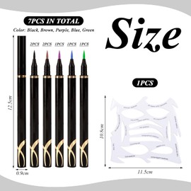 7 Pieces Eyeliner And 1 Set Of Eye Makeup Templates, Makeup Tools, Waterproof Eyeliner, Eye Makeup Auxiliary Tools, Easy To Use.