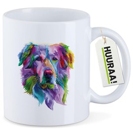 Huuraa Tasse Golden Retriever Colorful Geschenk 330ml Weiß Golden Retriever Präsent