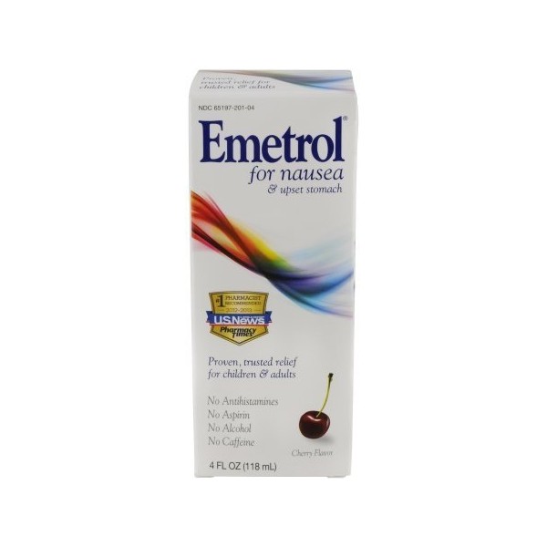 Emetrol for Nausea & Upset Stomach, Cherry Flavor Liquid, 4oz. Per Bottle
