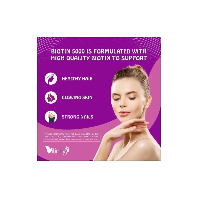 Vitinity Biotina 5000mcg Gomitas Veg Sin Azúcar 60 Unidades
