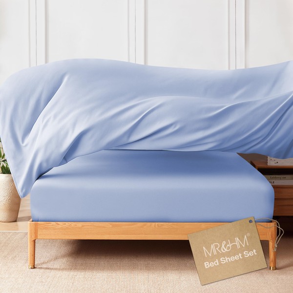 MR&HM King Size Sheets Set, 4-Piece Cooling Sheets, Rayon Derived