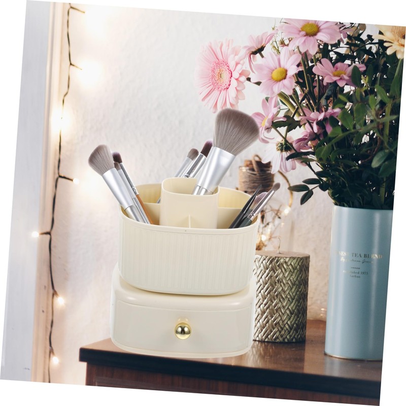 WOONEKY Rotating Makeup Brush Holder Organizer Drawer Spinning Design for
