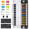Nilight 12 Way Fuse Block with Negative Bus 12V Blade