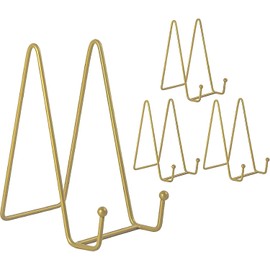 Plate Stand for Display, 4 Pcs Plate Holders 6 inch Photo Display Stand Metal Picture Frame Stands Gold Easel for Display Photo Art Books