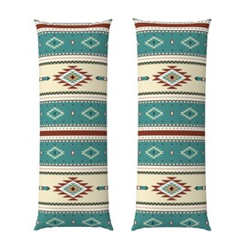 Native Indian Western Tribal Body Pillow Cover - Pillowcases 20"x54" with Hidden Zipper Closure Soft and Breathable