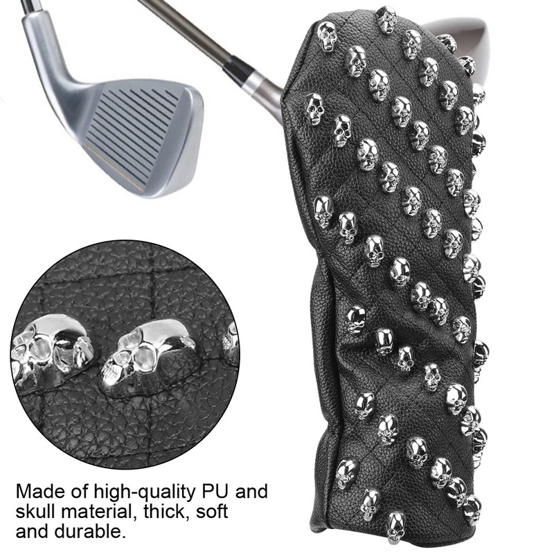Golf PU Skull Wooden Club Head Protector Cover Headcover Protector