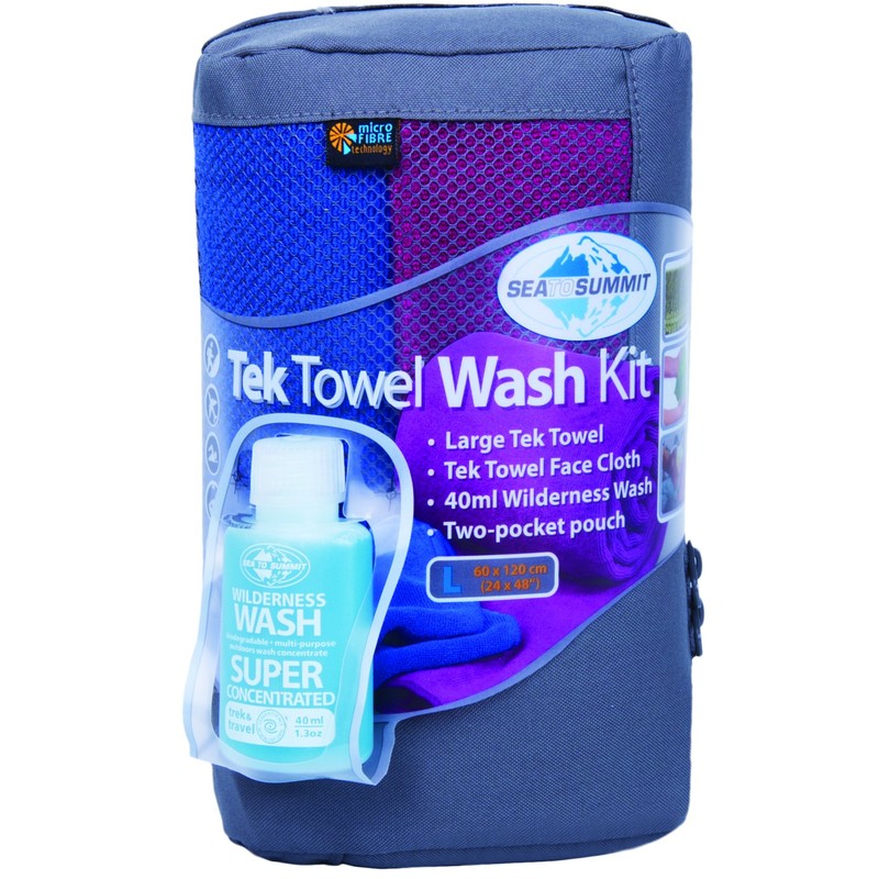 Sea To Summit Tek Towel Wash Kit - Cobalt Blue