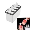 Mikinona 4-Cavity Ice Mold Maker for Popsicles Reusable Plastic Ice