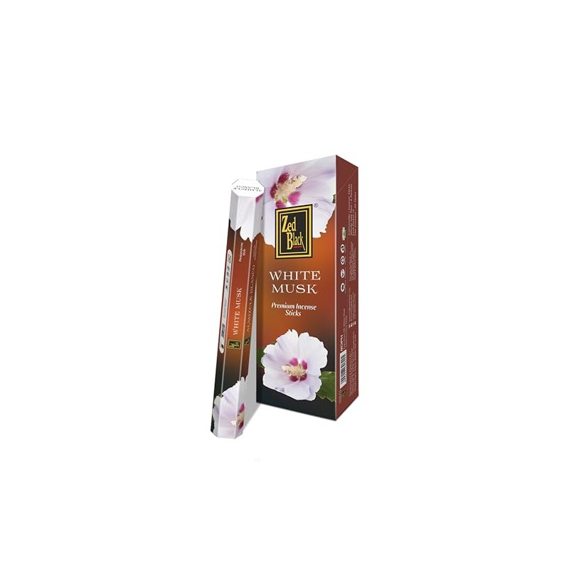 ZED BLACK Z005 White Musk Incense Sticks, 20 Sticks x