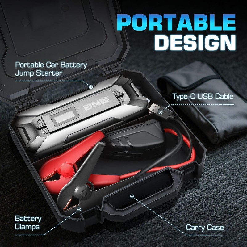 DNA Motoring TOOLS-00269 12V 1500A 15000 mAh Multi-Function Portable Car
