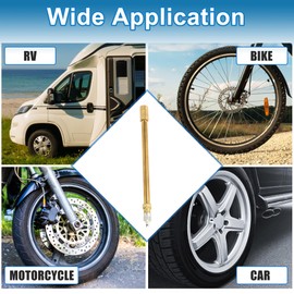 A ABSOPRO Tire Valve Stem Air Inflation Adaptor Durable 140mm Long Tire Valve Extension Copper Silver Tone Gold Tone