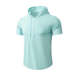 AIMPACT Men's Sun Protection Shirts UV SPF UPF 50+ Long Sleeve Rash Guard Fishing Running Quick Dry Lightweight, Style 03-aquagreen, Small