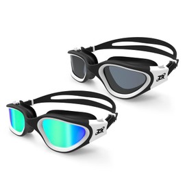 ZIONOR Swimming Goggles, 2 Packs G1 Polarized Swim Goggles UV Protection Watertight Anti-fog Adjustable Strap for Adult Men and Women (WhiteGold+ClearWhite)