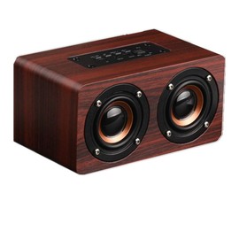Bluetooth Speaker, MODAR Portable Wireless Speaker Dual Driver AUX Input Bluetooth 4.2,TF Card Speaker Wooden Alarm Clock with FM Radio, Family