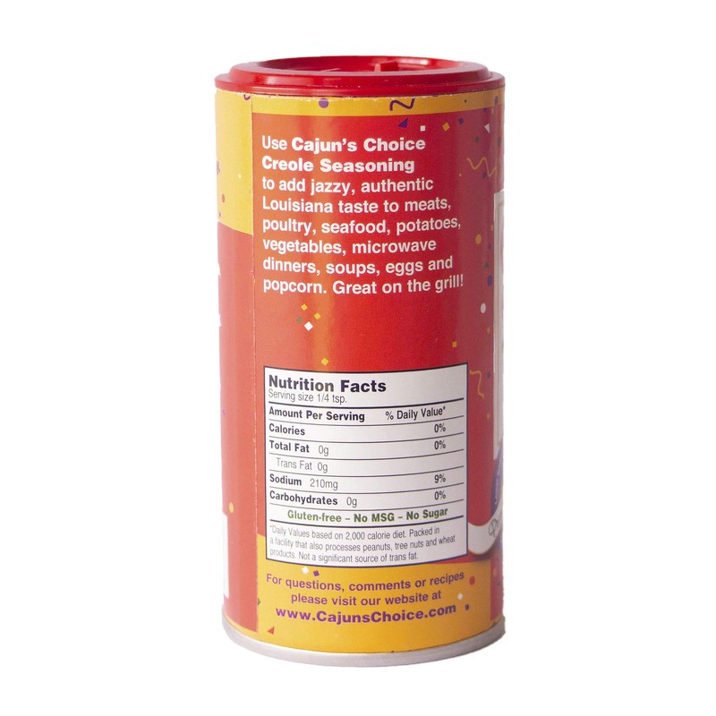 Creole Seasoning 3.8 oz Cajun's Choice Louisiana Foods (Pack of