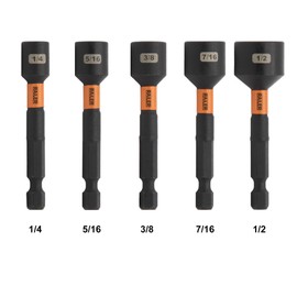 Railer Nut Driver Set - Premium S2 Steel 2-9/16 Inch 5-Piece Nutsetter Bit Set with A Storage Bit Holder & Carabiner