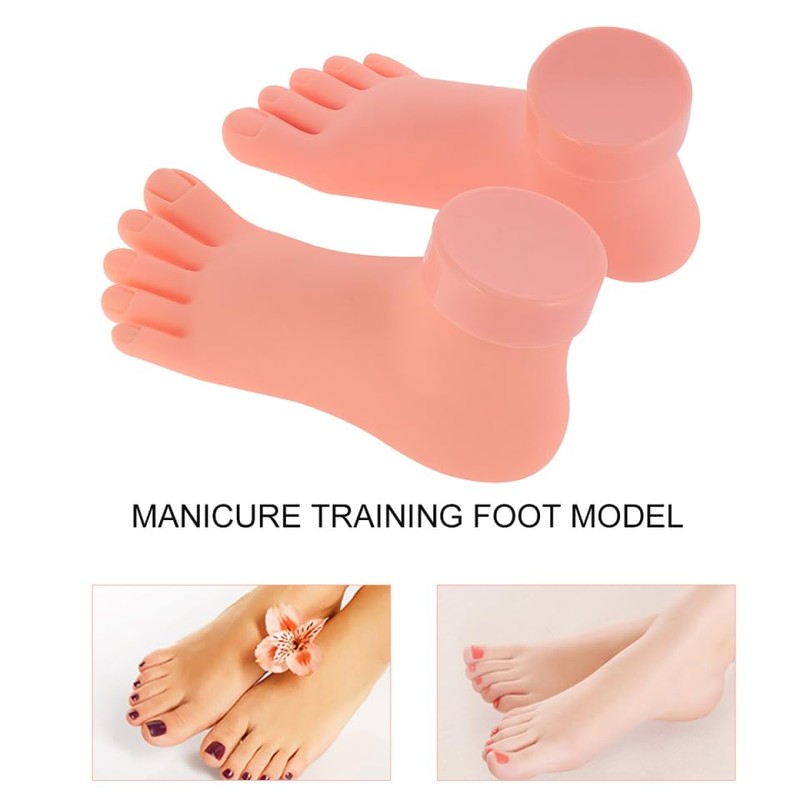 Lurrose Mannequin 2 Pcs Plastic Foot Model Tools Nail Art