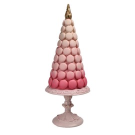 December Diamonds Pink Macaron Sweet Tree Centerpiece 20-Inch Dessert Display for Christmas, Easter, or Holiday Table Décor