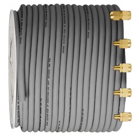 YOTOO Hybrid Air Hose 3/8-Inch by 250-Feet 300 PSI Heavy Duty, Lightweight, Kink Resistant, All-Weather Flexibility with 5pcs Solid Brass Repair Fittings, Gray