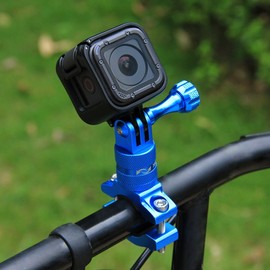 PULUZ 360° Rotation Bike Handlebar Adapter Mount,Aluminum Motorcycle Handlebar Holder with Screw for GoPro Hero12 Black / Hero11 /10/9 /8/7 /6/5, Insta360 Ace, DJI Osmo Action 4 Action Cameras
