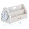 ECR4Kids Double-Sided Book Caddy with Countdown Timer, Portable Library, White