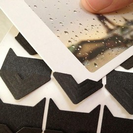 Yesallwas Photo Corner Stickers, Black, Set of 10, 240 Pieces, Corner DIY Photo Book, Album Sticker, Diary, Notebook, Photo Corner, Corner Sticker, Photo Sticker (Black)