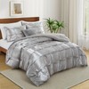 Lanest Housing King Size Satin Comforter Set Grey, 3 Pieces