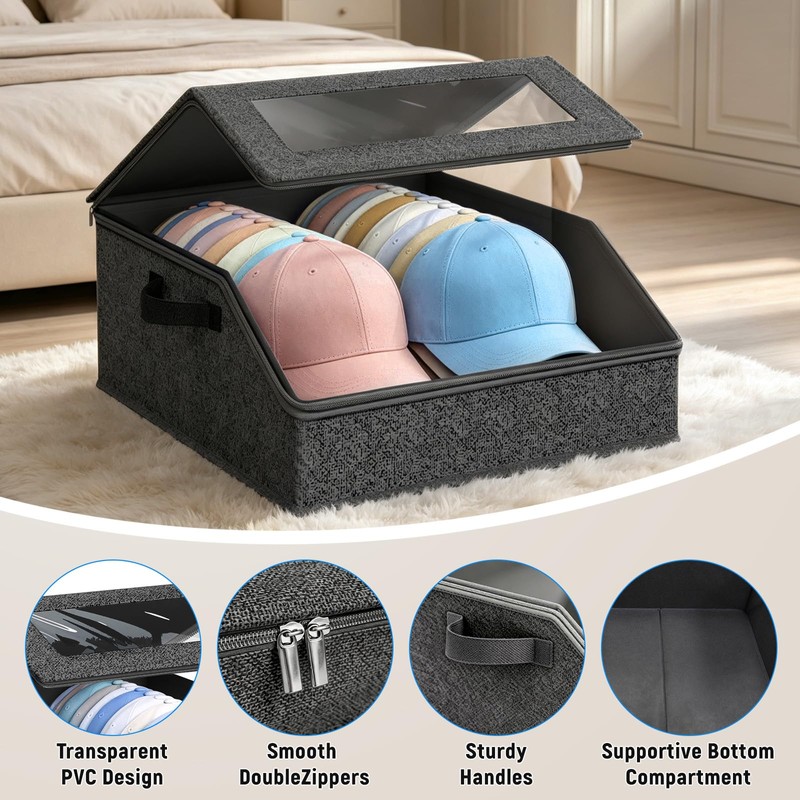 hat organizer,Stackable Hat Storage for Baseball Caps