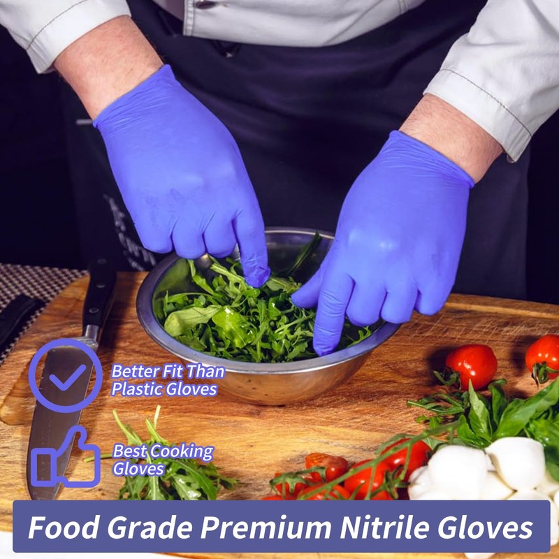 SUKKI Nitrile Disposable Gloves 5Mil,100 Pcs Heavy-Duty Exam Gloves, Latex-Free