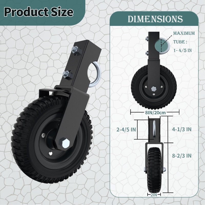 Lygoeege Tube Gate Wheel Under Mount Gate Caster, Prevent the