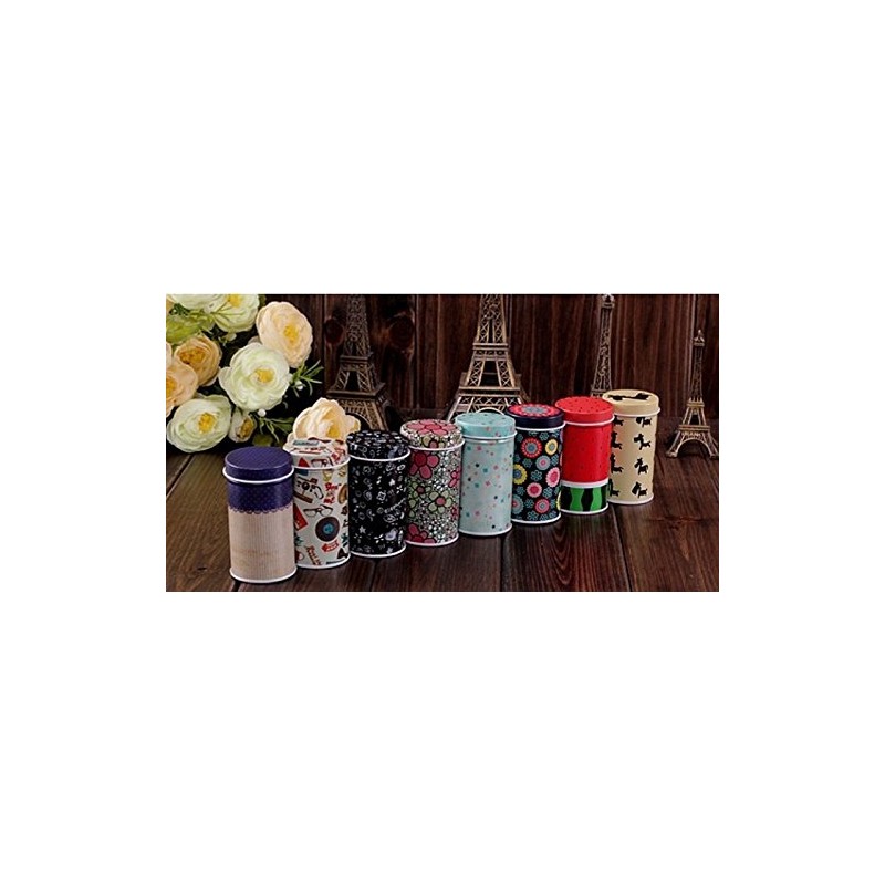 GracesDawn Set of 8 Home Kitchen Storage Containers Colorful Tins