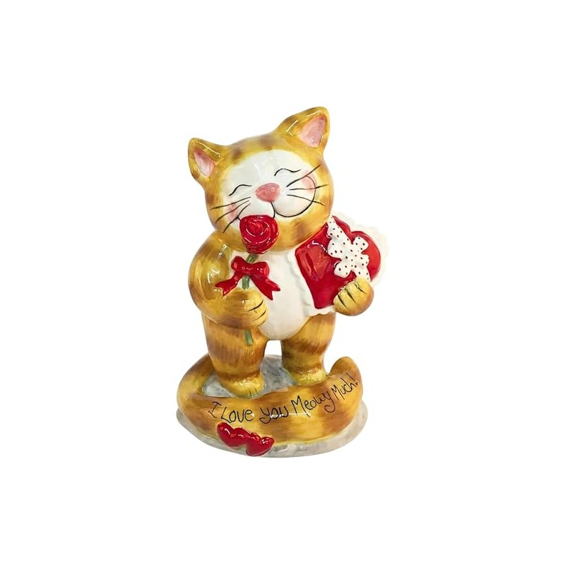 Blue Sky Clayworks Ceramic I Love You Meowy Cat Figure