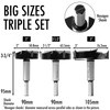 Vouyar Large 3PCS Forstner Drill Bit Set 2",2-1/2",3" Triple-Flute Carbide