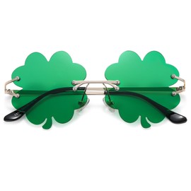 VEKDA St Patricks Day Glasses Irish Shamrock Sunglasses And Beard Saint Patricks Day Accessories for Women Party Favors Eyewear