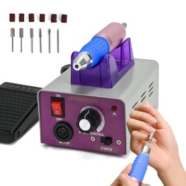 Unbranded Professional Nail Drill Machine 25000 RPM Electric Nail File Kit with Foot Pedal