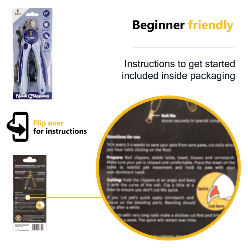 Thunderpaws Professional-Grade Dog Nail Clippers with Protective Guard and Safety