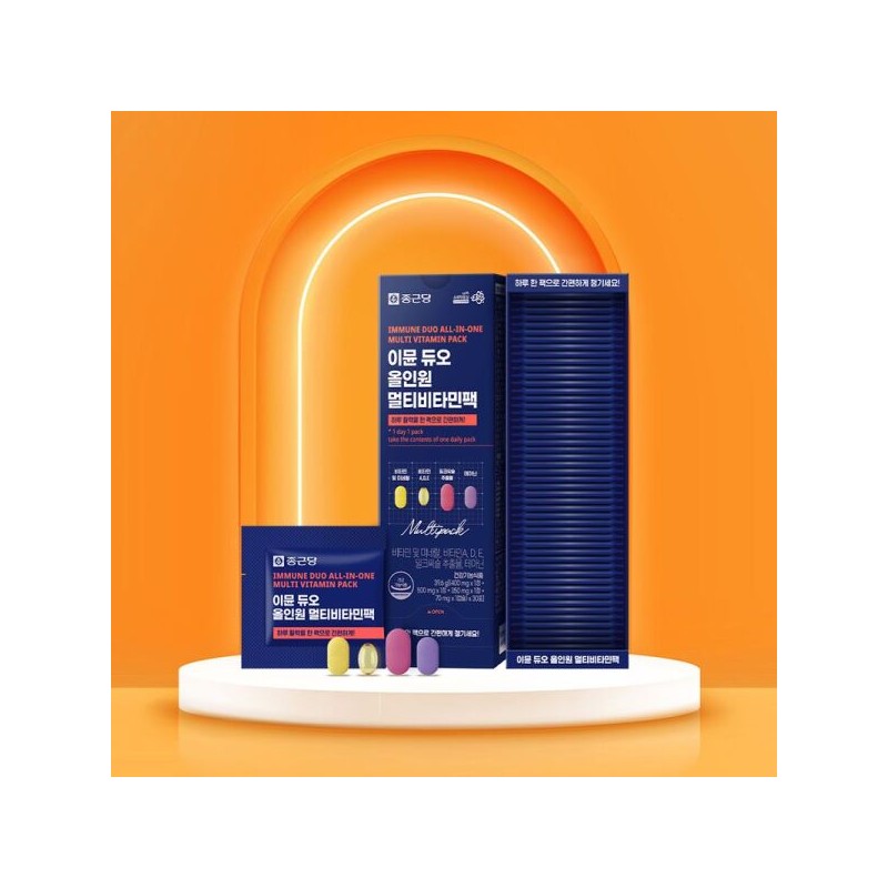 Jongkundang 종근당 이뮨 듀오 올인원 멀티 비타민팩 1박스 (30포) Jong