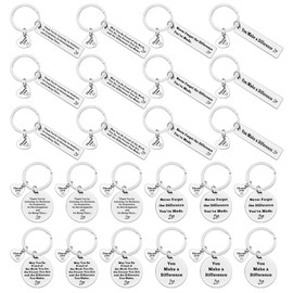 Ximalun 24 Pcs Thank You Gifts Appreciation Keyring Make a Difference Keyring Appreciation Gifts for Employee Staff Colleague Thank You Gifts for Teacher Mentor Nurse Coach Social Worker